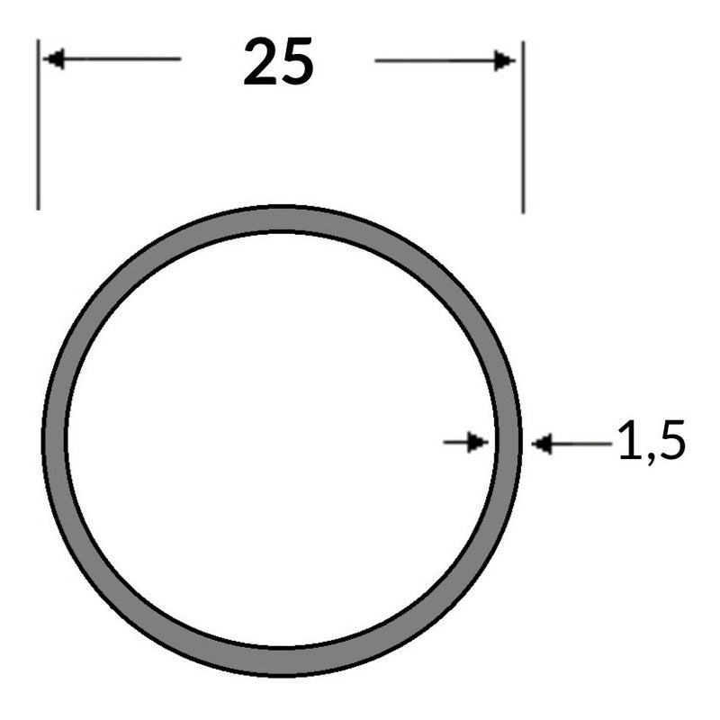 Tubo Redondo De Aluminio De 1 Pulgada En 1,5mm