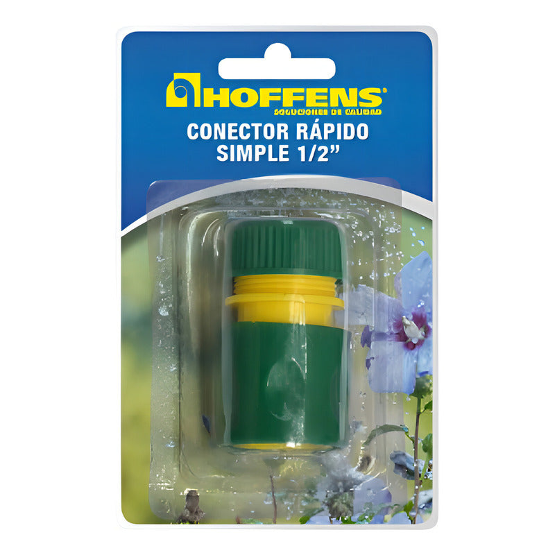 Conector Acople Rapido Para Manguera De 1/2 Pulgada Hoffens Verde