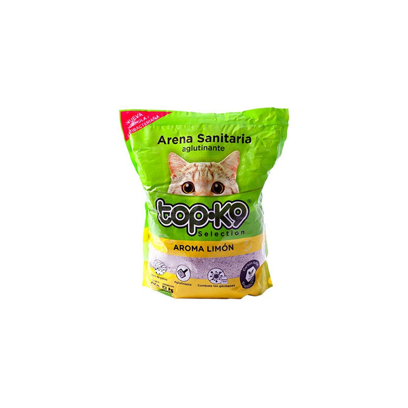 12 Kg Arena Sanitaria Aglutinante Topk9 Limon.