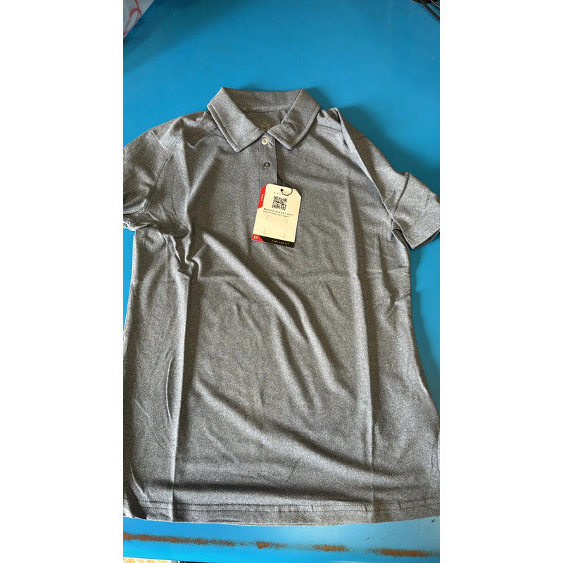 Polera Piqué Manga Corta Máxima Seguridad Antiácido Gris Xl Lisa