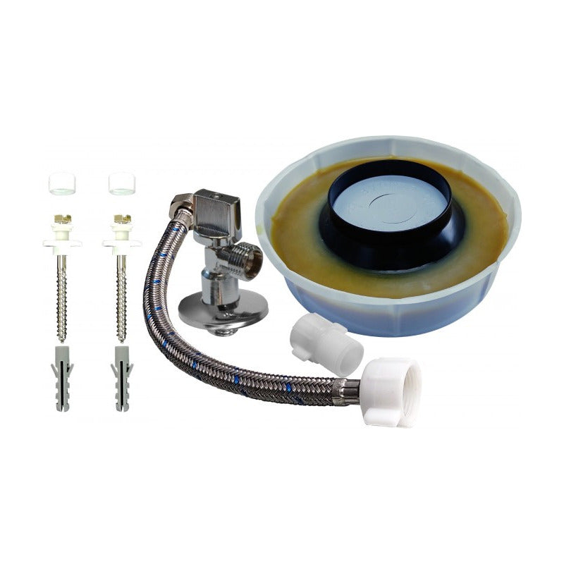 Kit De Instalacion Wc Llave Angular Completo Hoffens