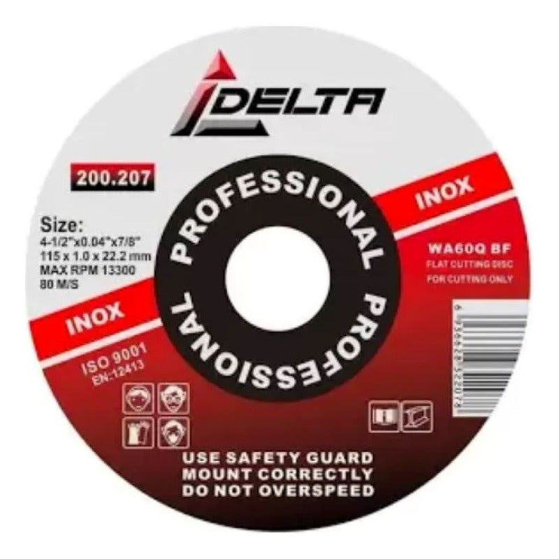 Discos De Corte Inox 4 1/2 X 1mm Delta Flex