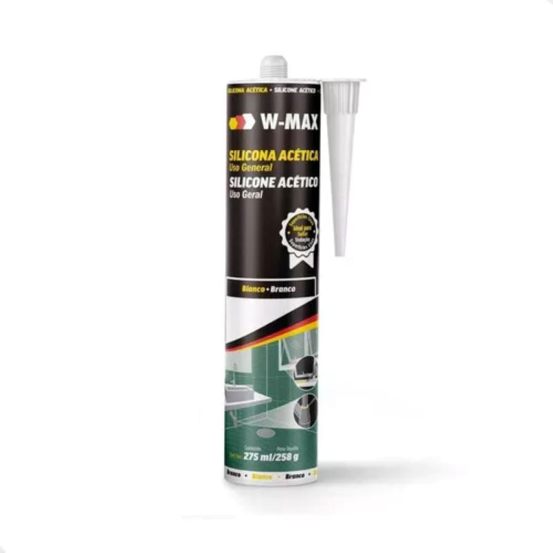 Silicona Acética 280 Ml Color Blanco W-max