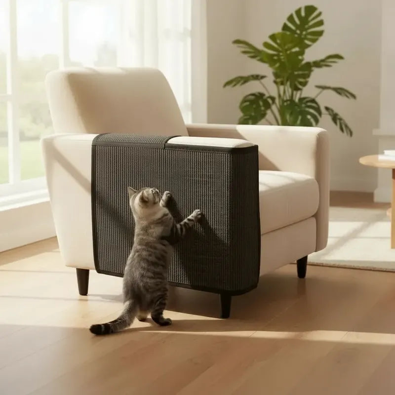 Protector De Sofá Adhesivo Rascador Gatos 30 X 60 Oferta 2x1 Gris Oscuro