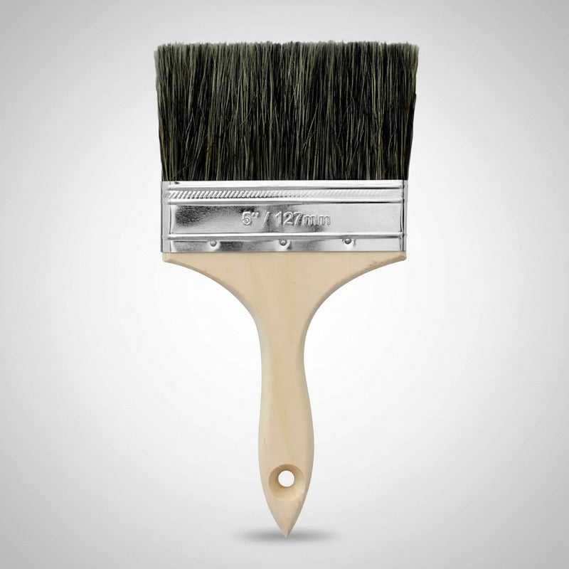 Brocha Para Pintar 5 Pulgadas Mango De Madera /cerda Beige