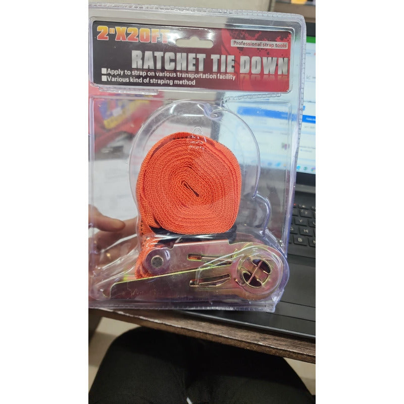 Eslinga De Amarre 2 X 20ft Ratchet Tie Down 6 Metros