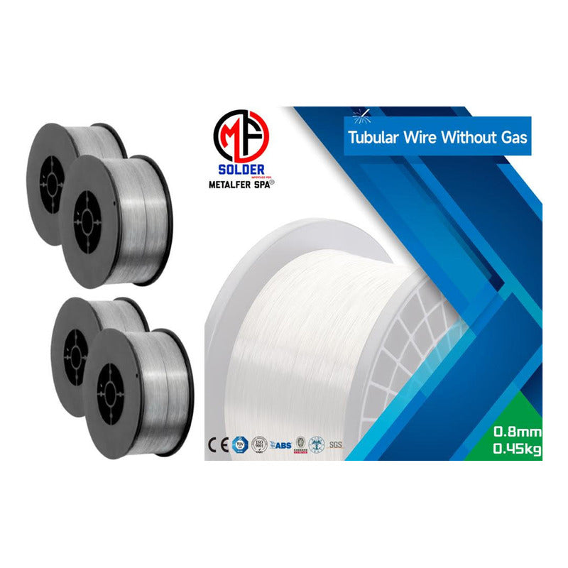 2 Soldadura Mig Sin Gas 0.45 Kg 0.8mm Par Gua. Azul C/forro