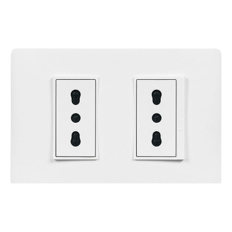 Enchufe Hembra Doble Blanco 2p + 1t 16a .p/empotrar