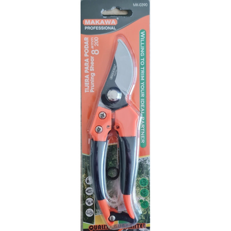 Tijera Para Podar - 8 Pulgadas - Makawa Color Negro/naranja