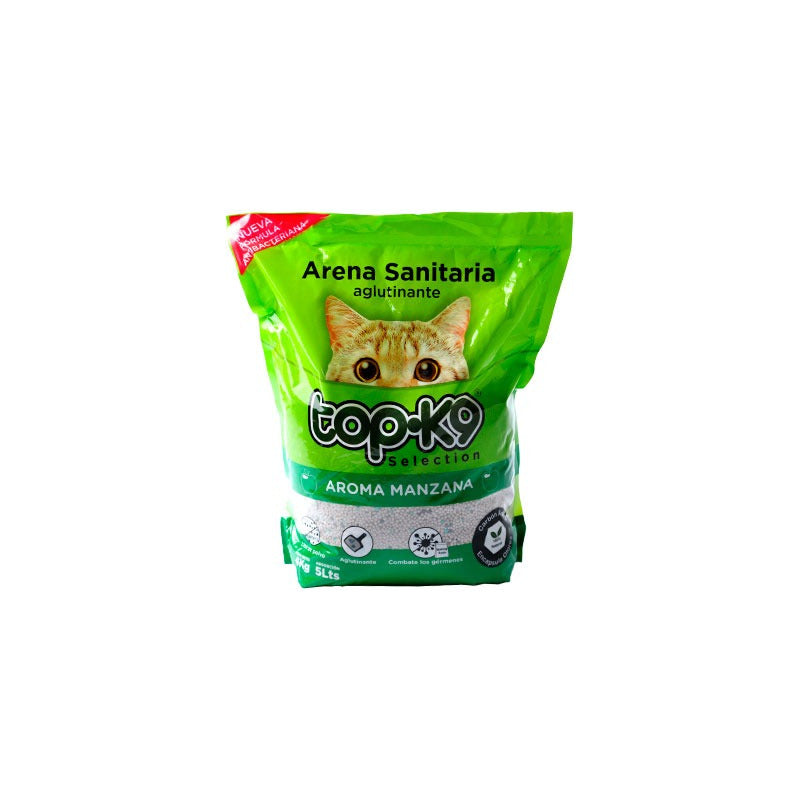 12 Kg Arena Sanitaria Aglutinante Topk9 Manzana.