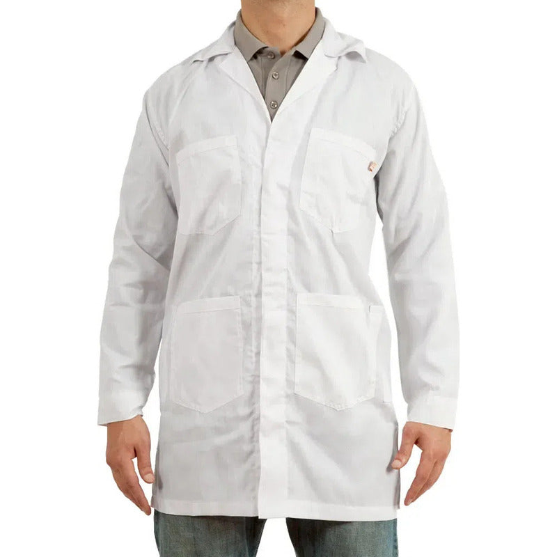 Pack 2 Cotona Poplin Blanca Delantal Laboratorio Bata.