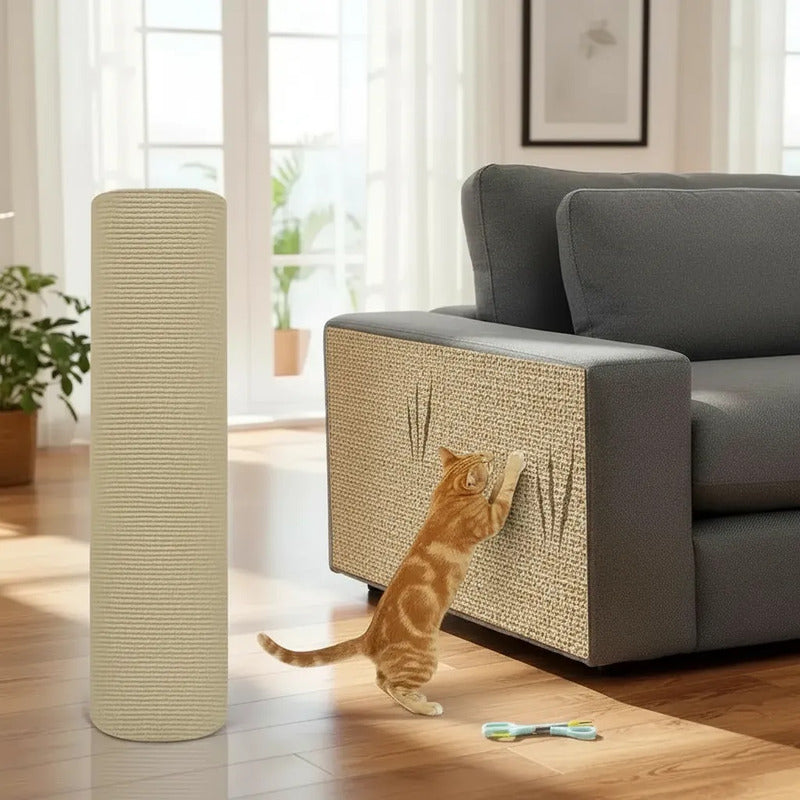 Protector De Sofá Adhesivo Rascador Gatos 30 X 60 Oferta 2x1 Beige