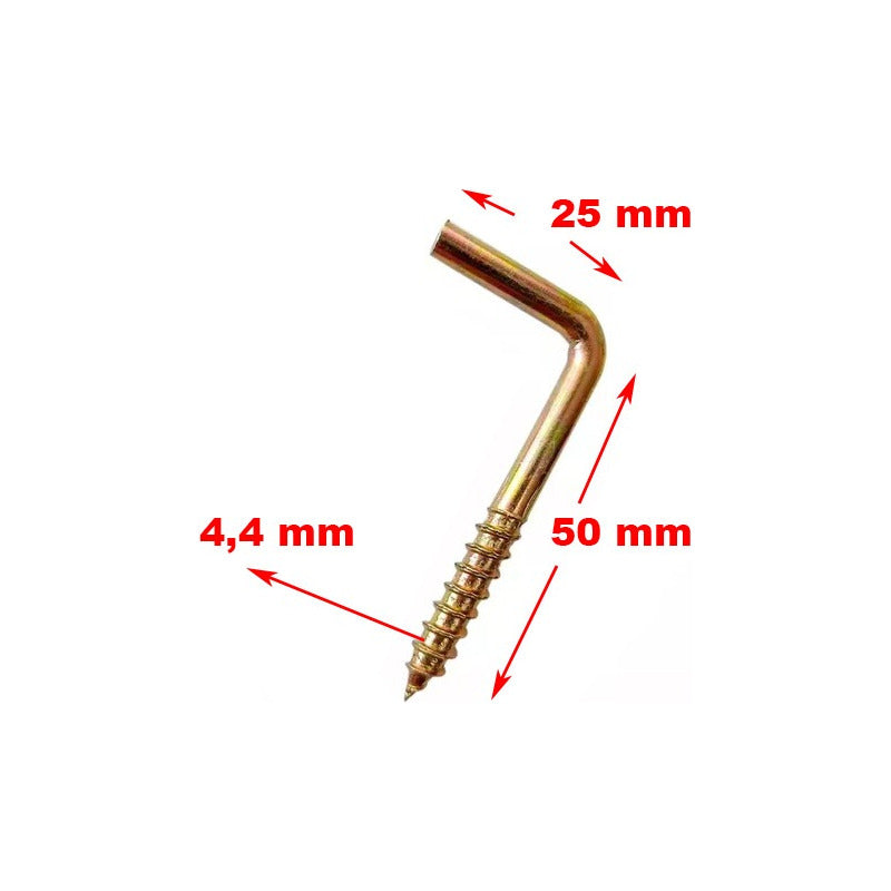 Tornillo Escuadra - Cáncamo L Zincado - 50x25x4,4mm - 144