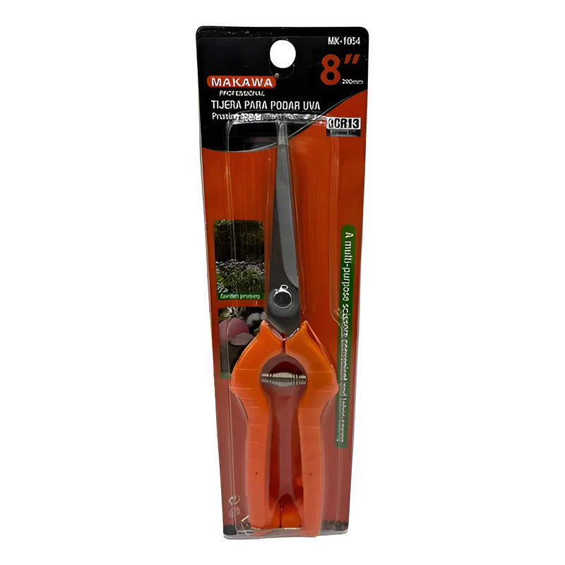 Tijera Para Podar 8 Uva Recto Makawa Naranja
