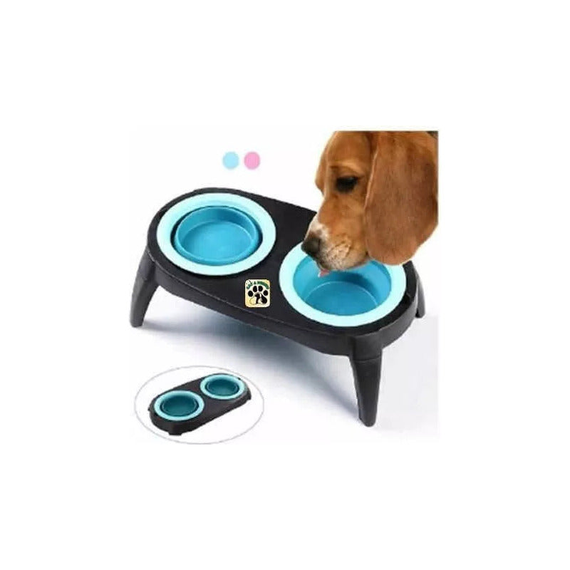Plato Doble Plegable, Para Mascota, Bebedero Y/o Comedero