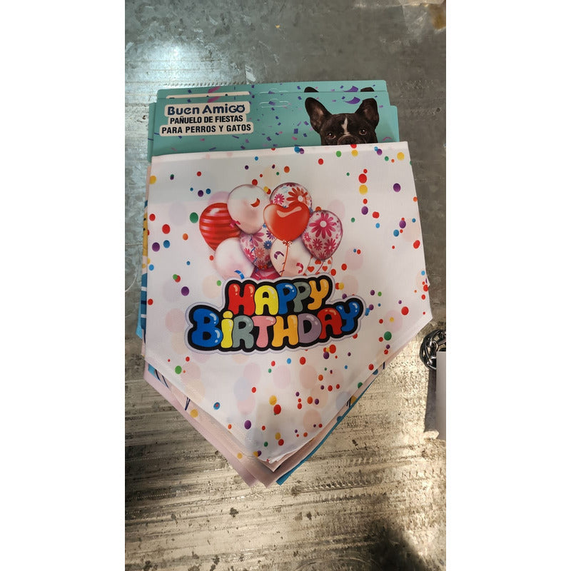 Pañuelo Pañoleta Para Mascotas Gatos Perros Feliz Cumpleaños