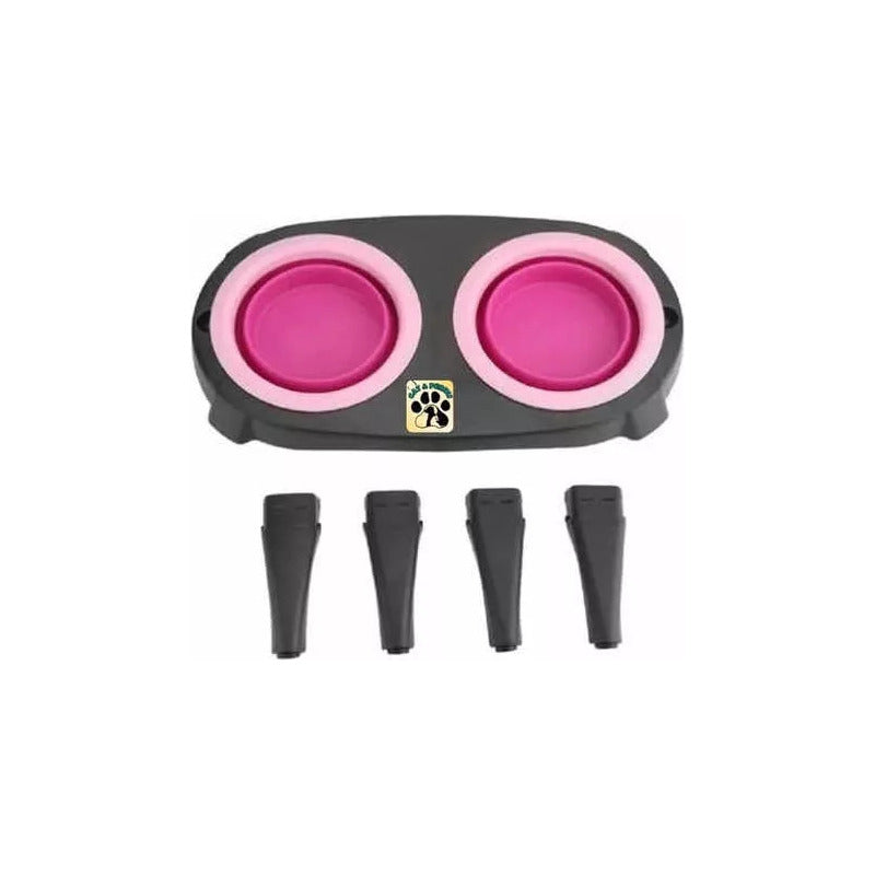 Plato Doble Plegable, Para Mascota, Bebedero Y/o Comedero