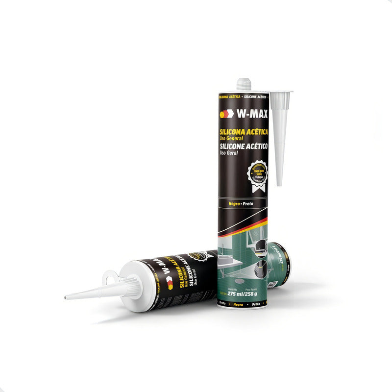 Silicona Acética Para Uso General Negra 275 Ml W-max
