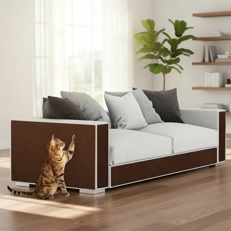 Protector De Sofá Adhesivo Rascador Gatos 30 X100 Oferta 2x1 Marrón