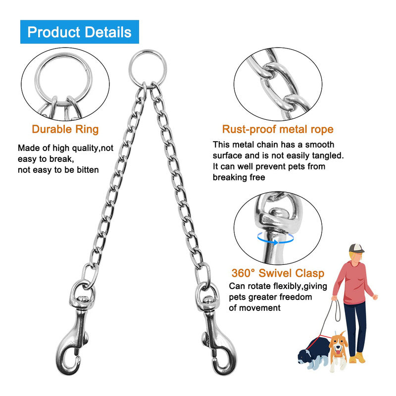 Doble Correa Cadena Para Perros. Extensión Collar Talla M