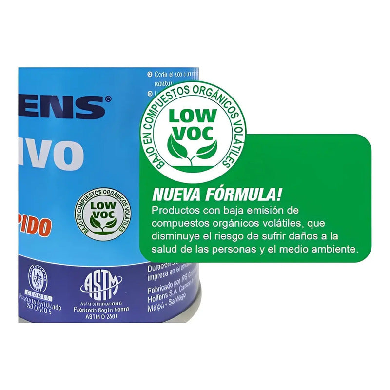 Adhesivo Pvc 240 Cc Lata Secado Rápido Hoffens Con Aplicador Color Transparente