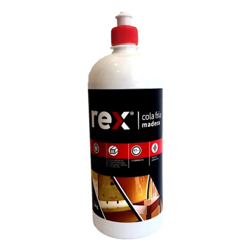 Cola Fría Madera Carpintero Rex Frasco Dosificador 1kg Blanco