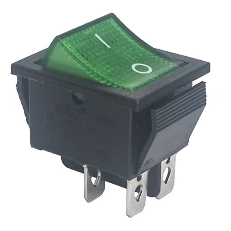Interruptor Cuadrado Verde 4 Pines