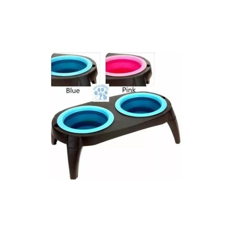 Plato Doble Plegable, Para Mascota, Bebedero Y/o Comedero