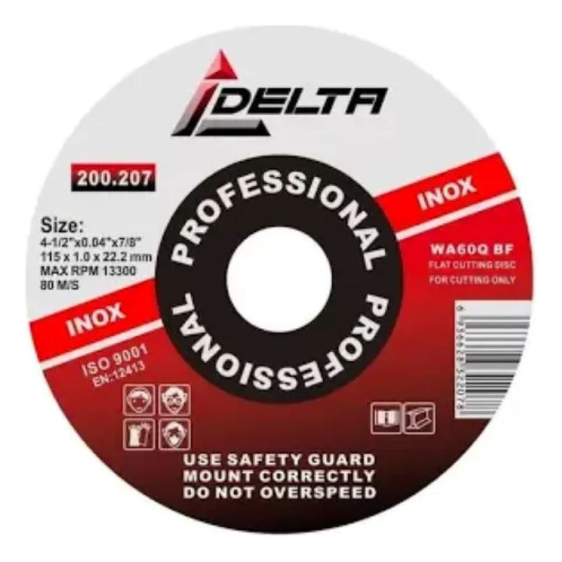 Discos De Corte Inox 4 1/2 X 1mm Delta Flex