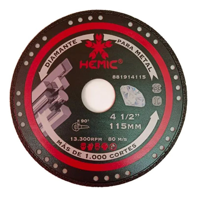 Disco Corte Diamantado Metal Hemic 4 1/2 X 115 Mm