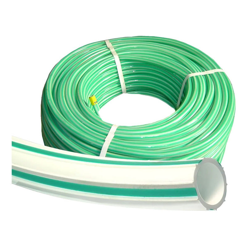 Manguera Standar Bicolor De 3/4 Blanca / Verde 100 Mts Verde Claro