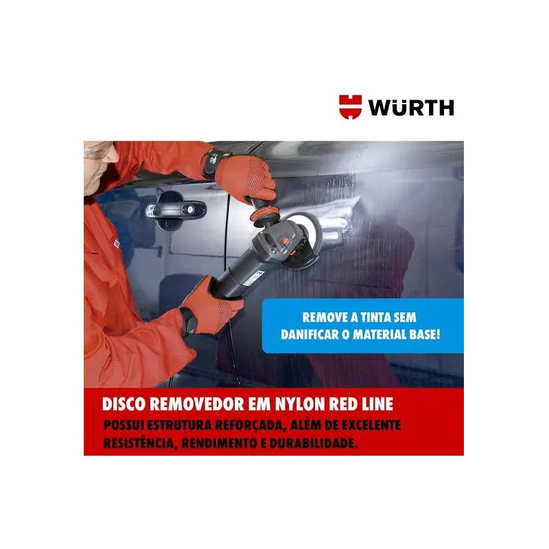 Disco Removedor De Pintura De Nailon Wurth, 115 Mm X 22 Mm, Color Gris