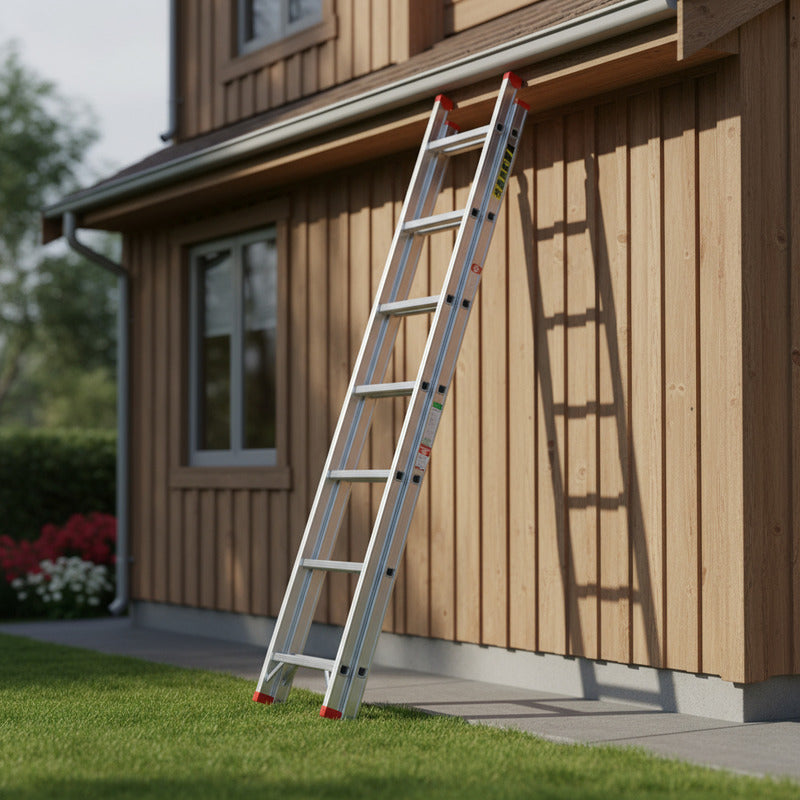 Escalera De Extensión De Aluminio Tipo Ill 32 Peldaños Gris
