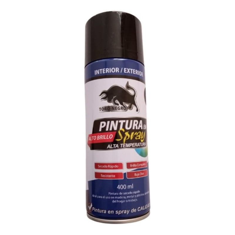 Pintura Spray Alta Temperatura 400ml Color Negro