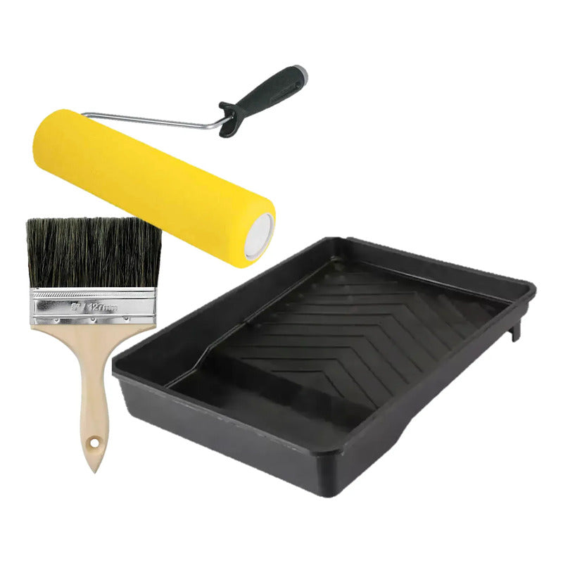 Kit Bandeja Para Pintor Rodillo De 9 PuLG Y Brocha De 5 PuLG