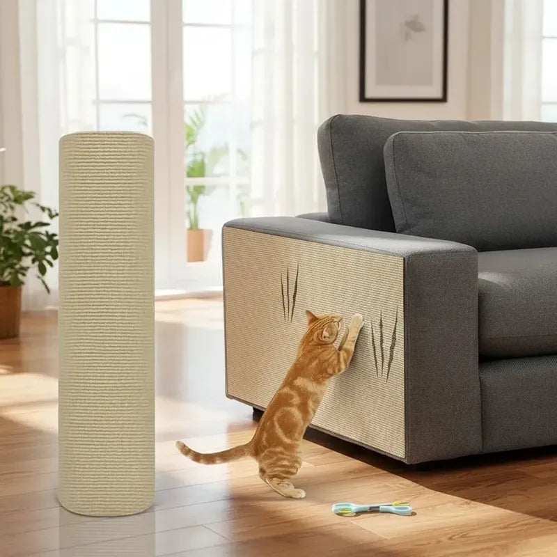 Protector De Sofá Adhesivo Rascador Gatos 30 X 60 Oferta 2x1 Beige