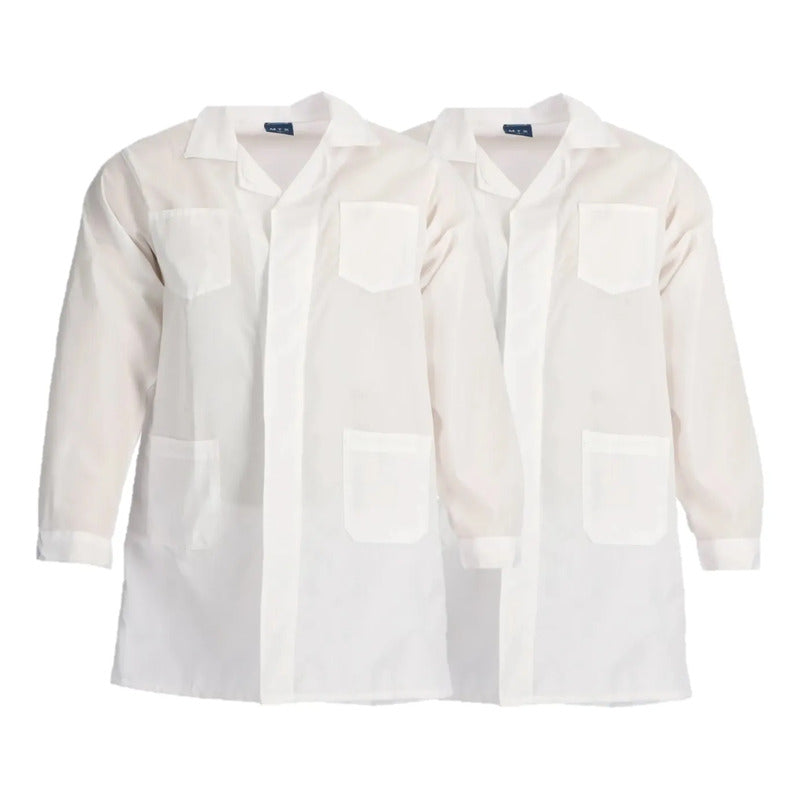 Pack 2 Cotonas Poplin Blanca Gruesa Delantal  Hombre. Blanco M