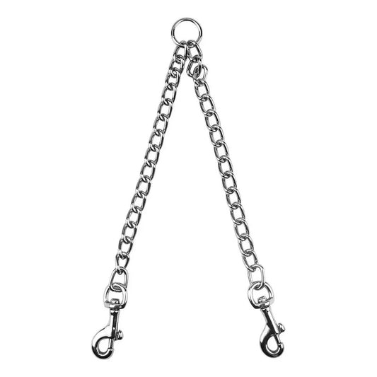 Doble Correa Cadena Para Perros. Talla M Oferta 2x1 Plateado