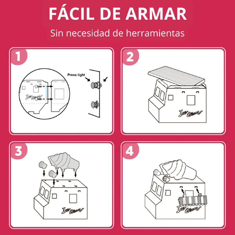 Casa Rascador Multiuso Ice Cream Food Truck Gris