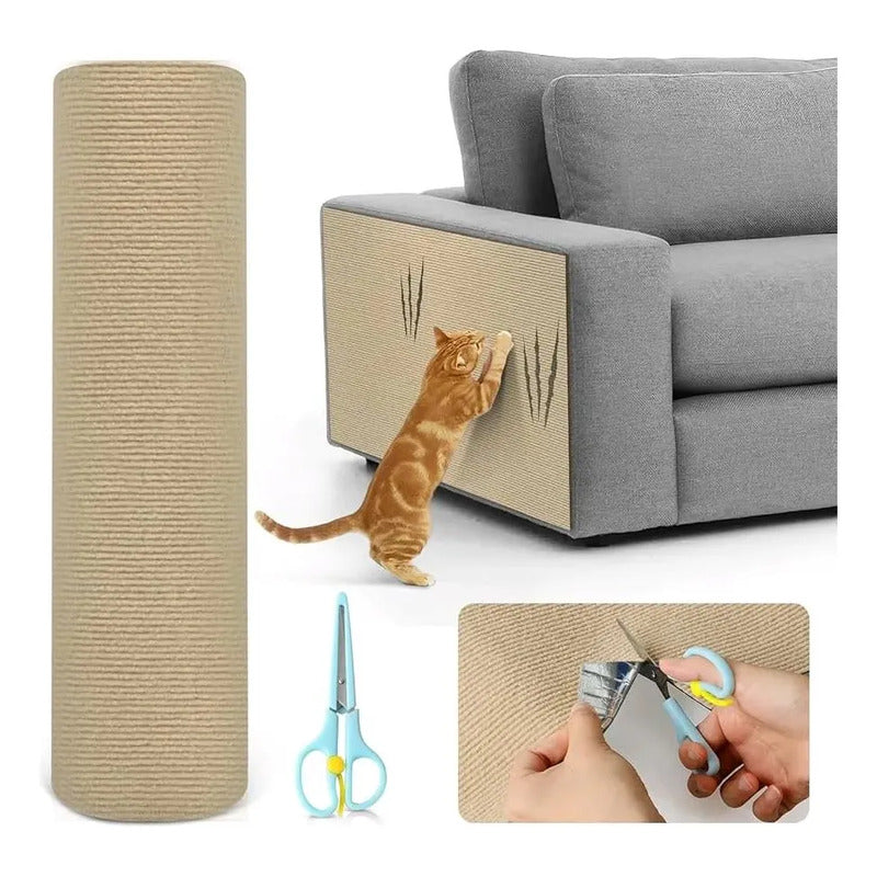 Protector De Sofá Adhesivo Rascador Gatos 30 X100 Oferta 2x1 Beige