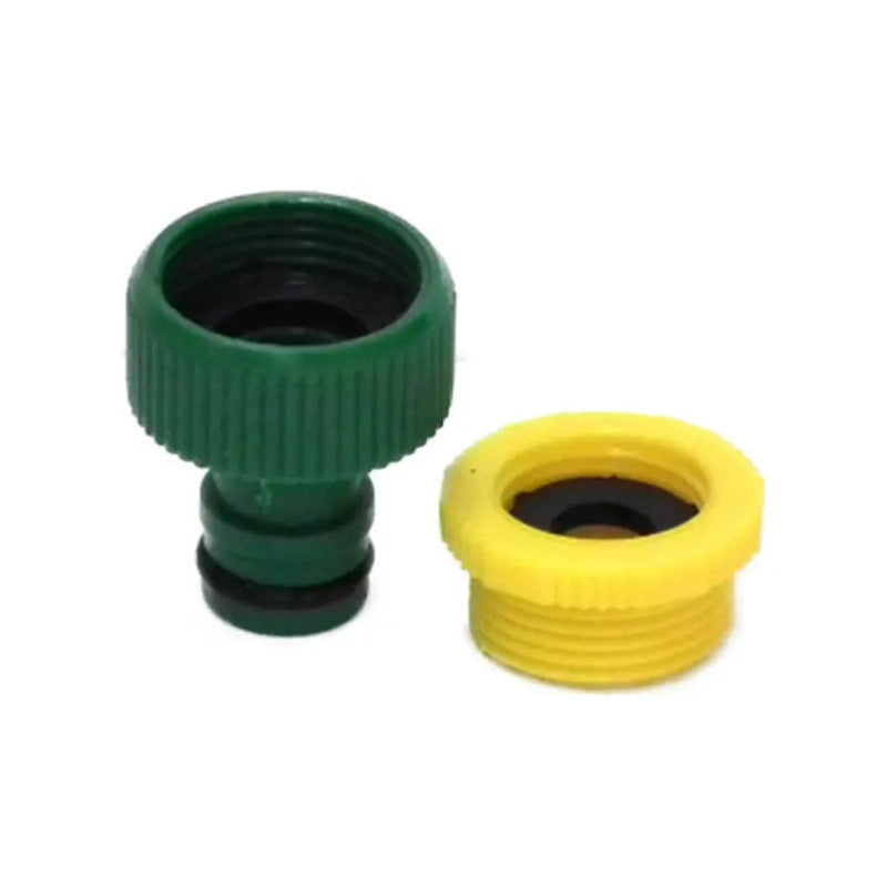 Unión Para Manguera Llave 1/2 -3/4 Plastico Verde Hoffens