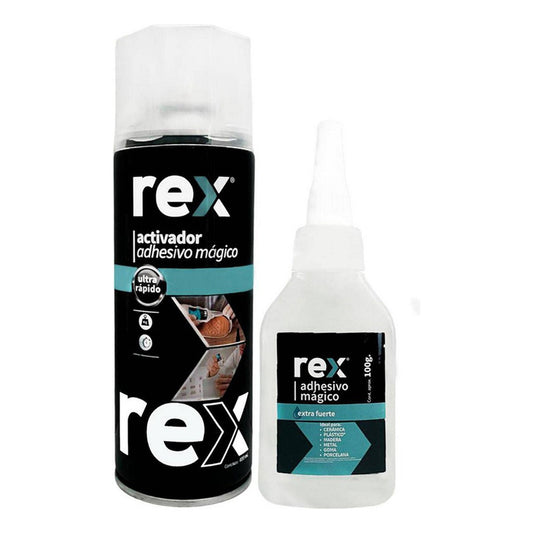 Adhesivo Mágico Acelerado Seca 9 Segundos 100gr + 400ml Rex Color Blanco