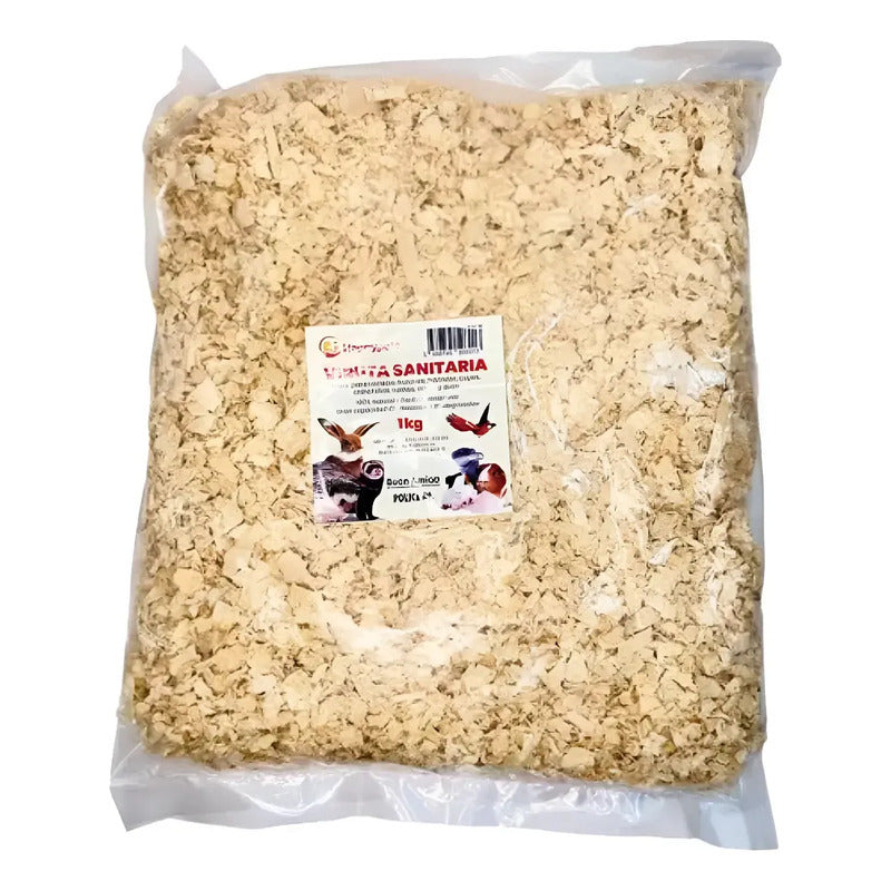Viruta Sanitaria Happypets 1 Kg Para Mascotas Marrón Claro