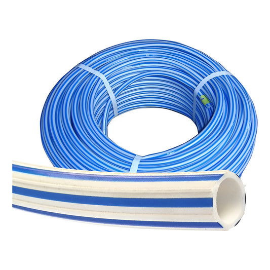 Manguera Económica Bicolor De 1/2  Blanca / Azul 10 Mts Azul Blanco