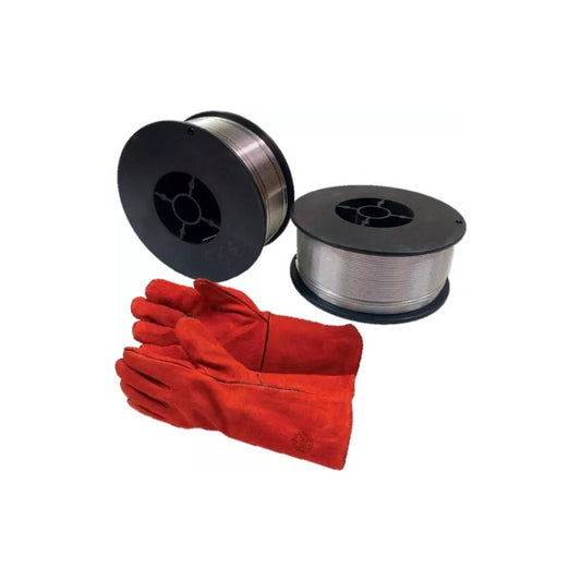 2 Soldaduras Mig Sin Gas 0.45kg 0.8mm Par Guantes Descarne