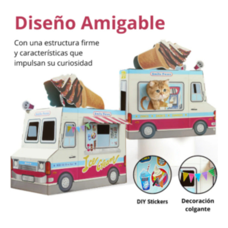 Casa Rascador Multiuso Ice Cream Food Truck Gris