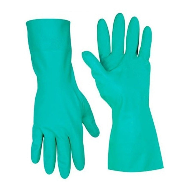 Guante Nitrilo Verde Flocados (x 10 Pares)