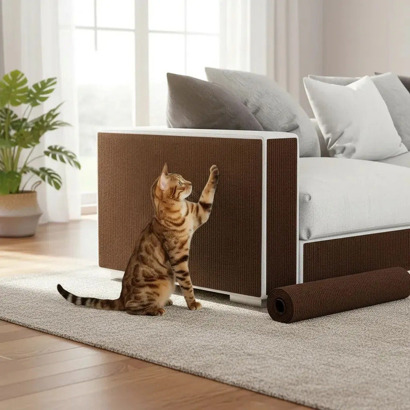 Protector De Sofá Adhesivo Rascador Gatos 30 X100 Oferta 2x1 Marrón