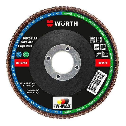 Disco Traslapado Grano 80 W-max Wurth. 5 Unidades