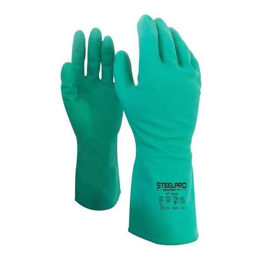 Guante Nitrilo Verde Flocados (x 10 Pares)